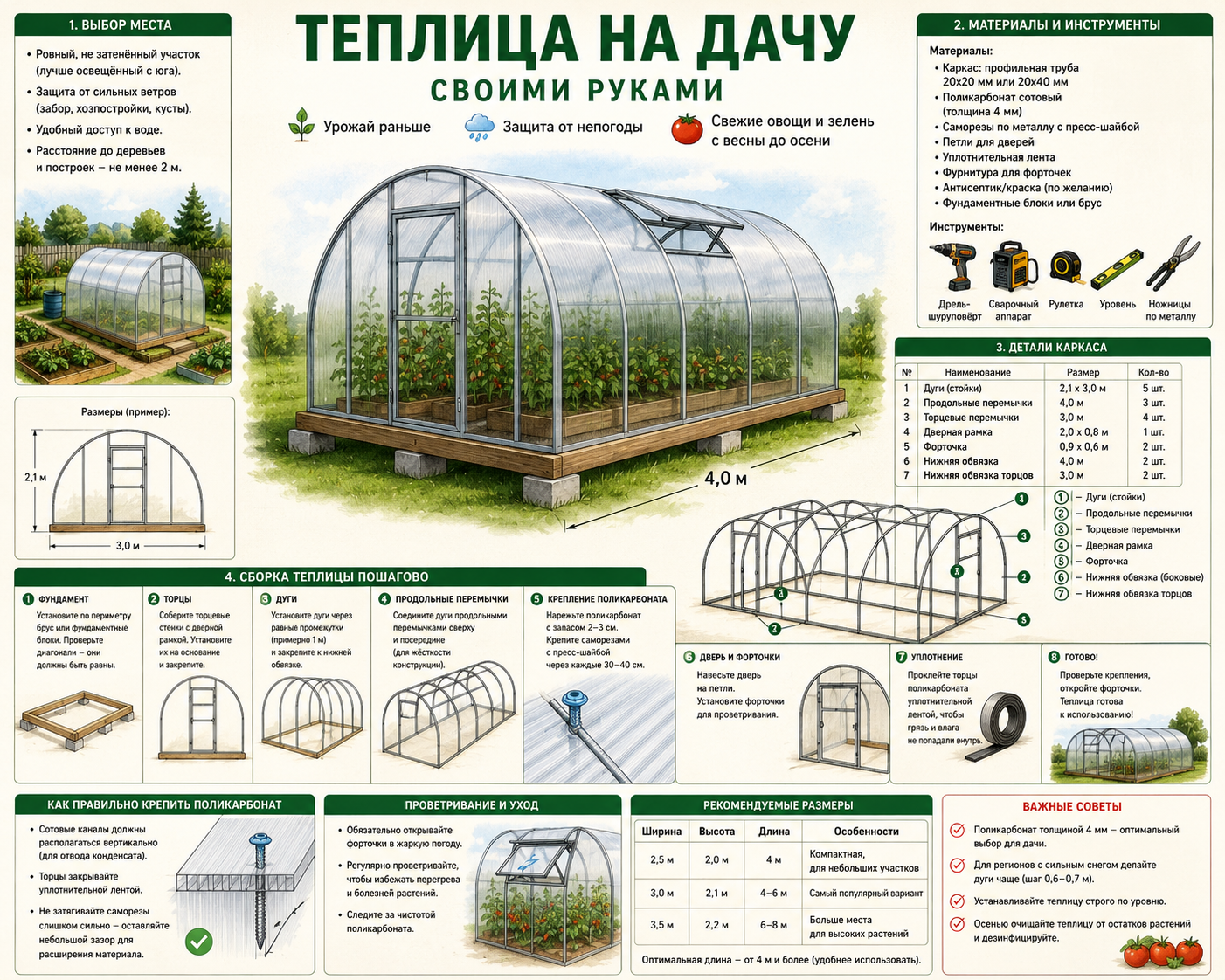 как сделать теплицу
