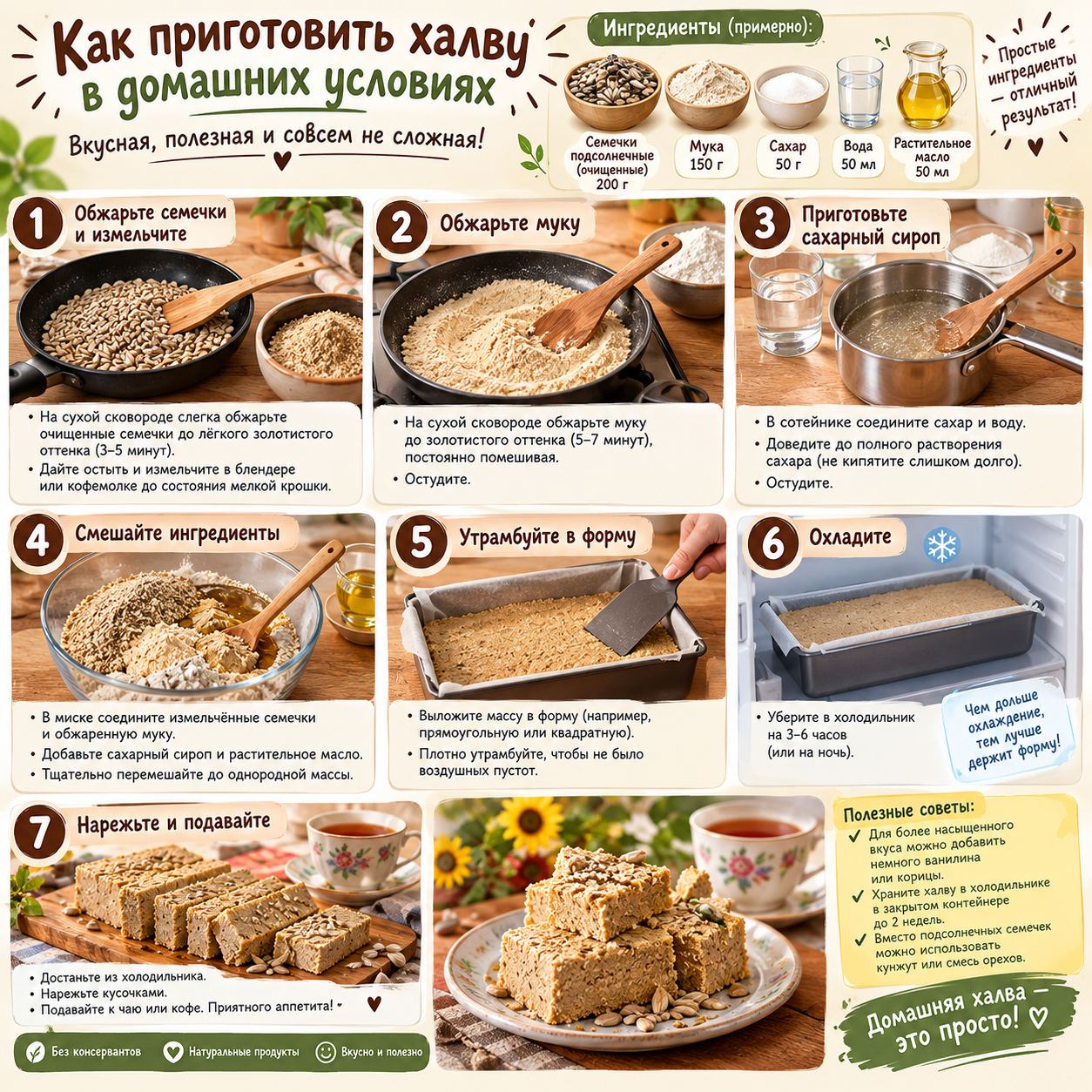 Как приготовить халву