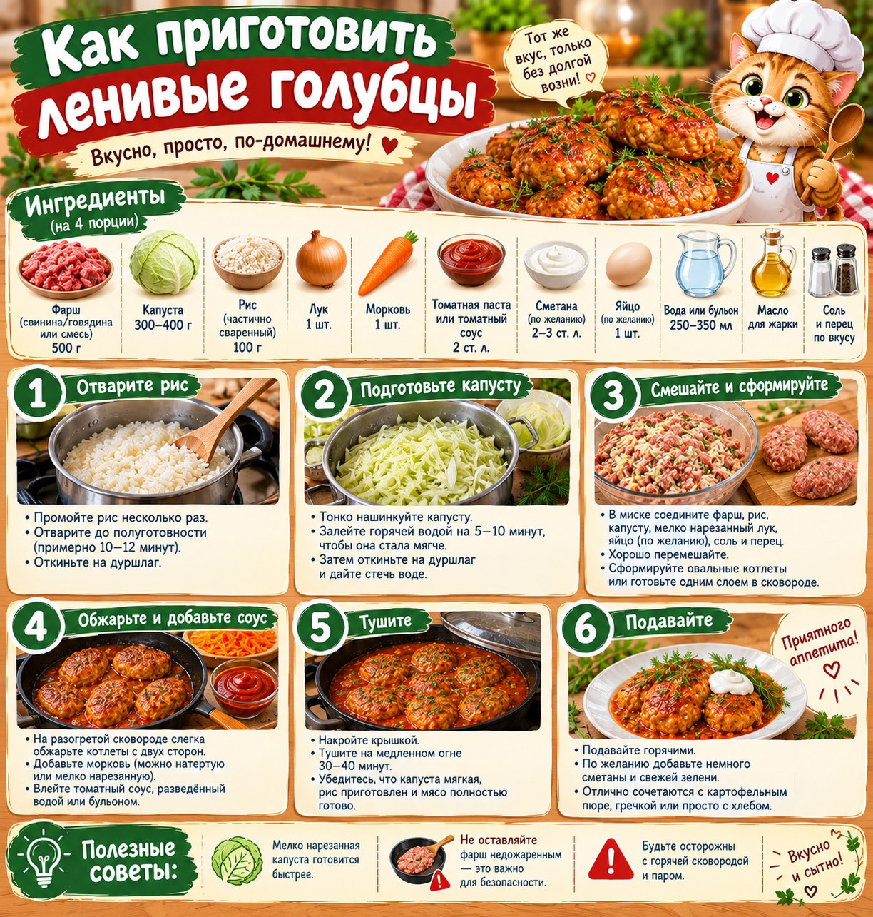 Готовим ленивые голубцы