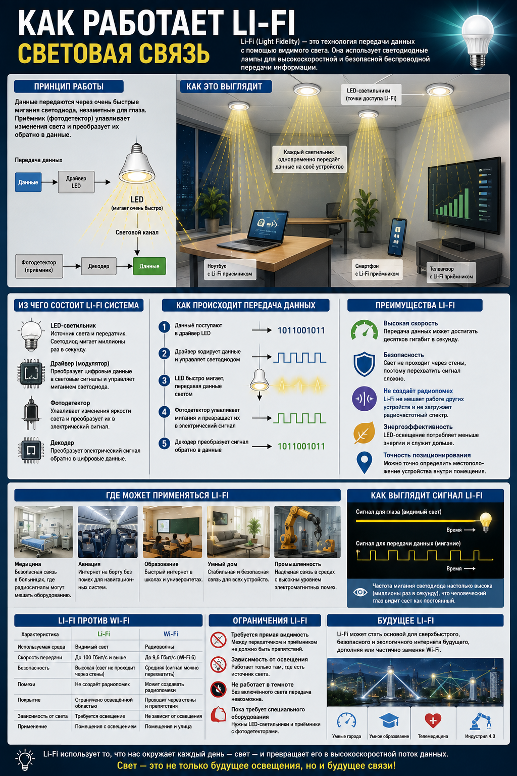 Как работает Li-Fi: световая связь будущего