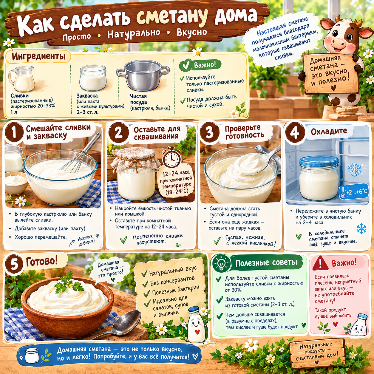 Как сделать сметану дома